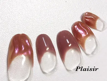 バレンタインネイル チョコがたれてるartとマーブルイメージのart プレジール所属 プレジール スタッフのネイル デザイン ミニモ