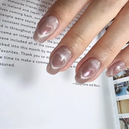 mag×mirror #ハートマグネット #マグネットネイル #ベージュネイル  