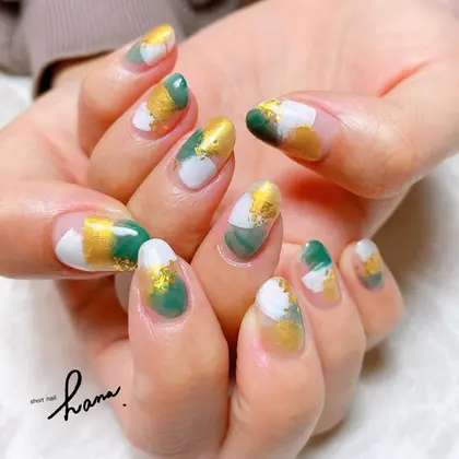 結婚式の参列ように 留袖にあわせたカラーのネイル おまかせでアートさせてもらいました Nailsalon Chatchat所属 小林 由花のネイル デザイン ミニモ