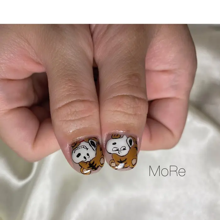 キャラクターネイル スヌーピーネイル とっても可愛いです Nail Salon Themore所属 The Moreのネイル デザイン ミニモ