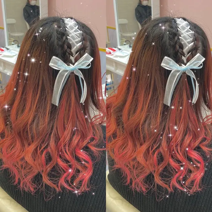 片側だけにレースアップを入れています アシンメトリーで可愛い レースアップ 500 ヘアセットaries新宿駅前東口店所属 夏目 瞳のヘア カタログ ミニモ