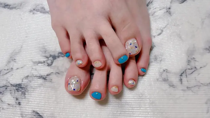 シェルネイル フットネイル Sugarplums Nail シュガープラムスネイル 神戸市中央 シュガープラムス ネイル所属 Sugarplums Hirotaのネイルデザイン ミニモ
