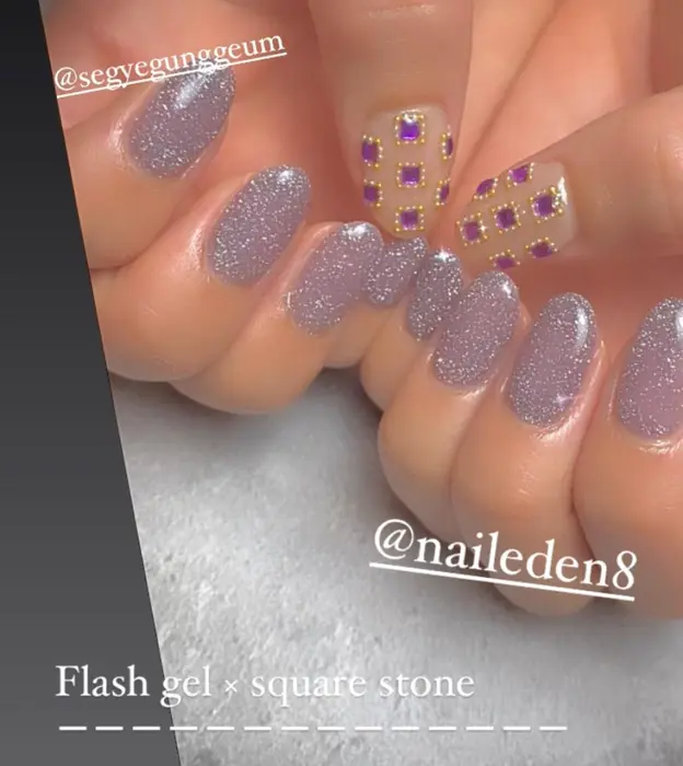 お客様持ち込みデザイン 韓国人気のフラッシュジェル Nail Eden所属 Nail Edenのネイルデザイン ミニモ
