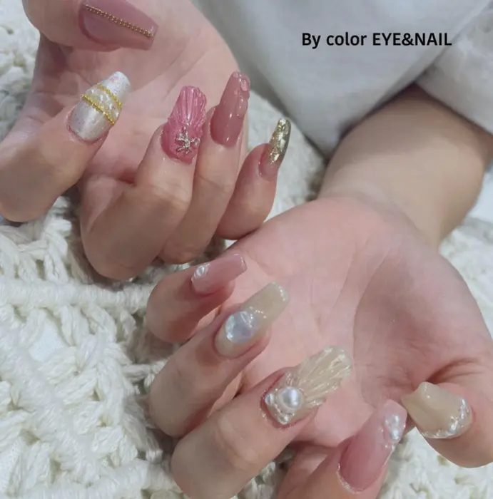 夏デザインのスカルプチュア 明石市太寺大野町2707 16 2 078 By Color Eye Nail所属 Yu Kaの ネイルデザイン ミニモ