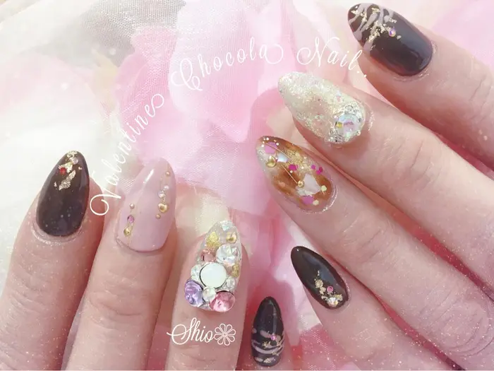 Valentine 18 Nail パーツ別途 1つ500円 Merrow 横浜元町店所属 Merrow横浜元町 Shioのネイルデザイン ミニモ