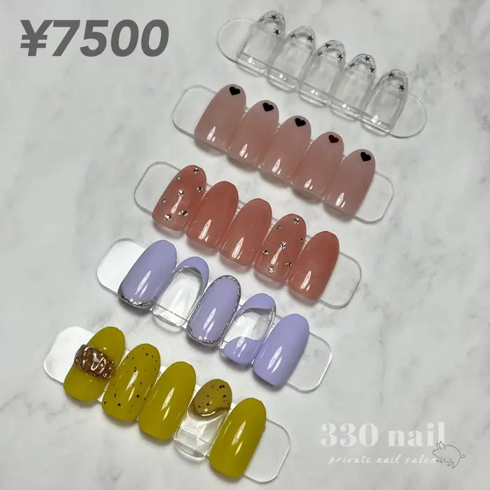 3 4月定額コース 7500 詳しいサンプル写真はインスタのハイライトよりご確認くださいませ 330 Nail所属 330 Nailのネイル デザイン ミニモ