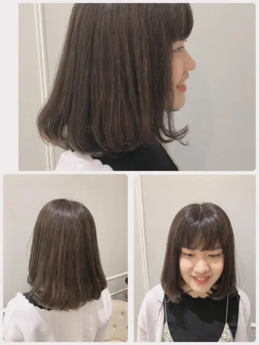 結べる長さのボブマットアッシュカラー Neolive Ginza所属 ニュアンスパーマ おおや ともみのヘアカタログ ミニモ
