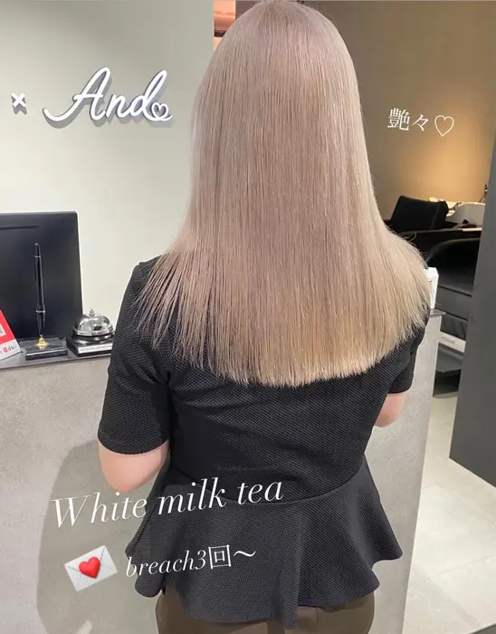 ホワイトミルクティ ブリーチ3回 必須カラー フレンチガーリー ガーリーヘア 梅田美容 Off White And大阪店所属 ガーリーヘア大阪 梅田ryonaのヘアカタログ ミニモ