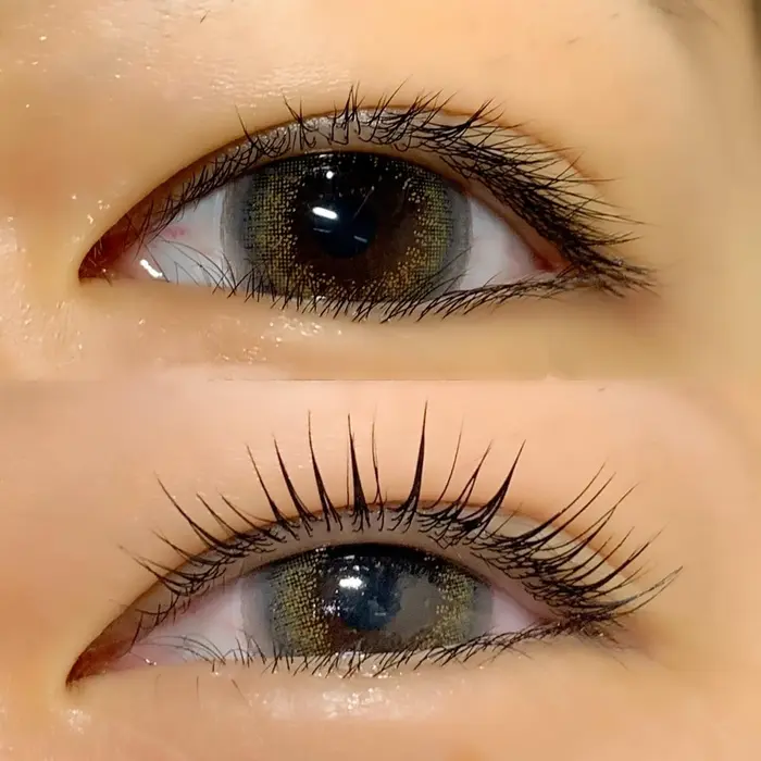 パリジェンヌラッシュリフトbefore After 毛先にカールをつけないので自まつ毛の長さを最大 Crescent Eye 渋谷 クレセント アイ 所属 Crescent Eye 渋谷店のマツエクデザイン ミニモ