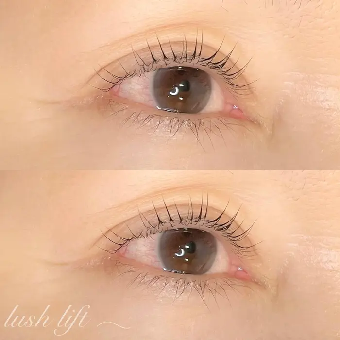 コスメティックラッシュリフト 真ん中のカール感のロッド使用 Soin De Brace 布施店所属 田中 彩央里のマツエク デザイン ミニモ