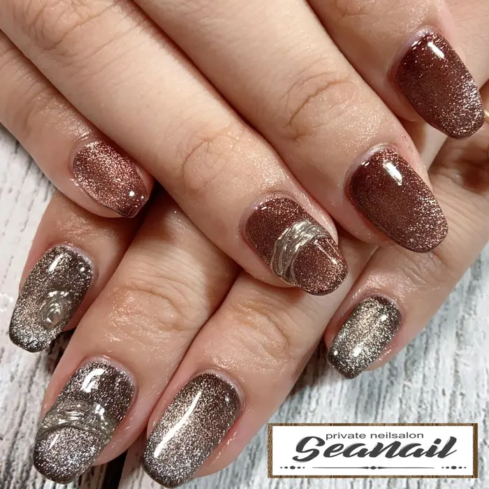 お客様ネイル ご来店誠にありがとうございました ジェル画像持ち込みやり放題 69 Seanail所属 小尾 栞のネイル デザイン ミニモ