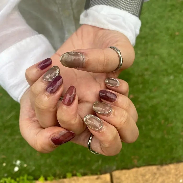 持ち込みデザイン ジェルネイル ニュアンスネイル でした 33nail Kz所属 伊藤 花月のネイルデザイン ミニモ