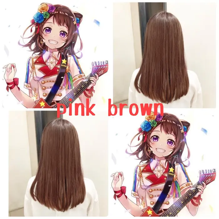 Bang Dream より Poppin Partyのギター ボーカル 戸山香澄 ブラウン Cupola Omotesando所属 Naozumiのヘアカタログ ミニモ