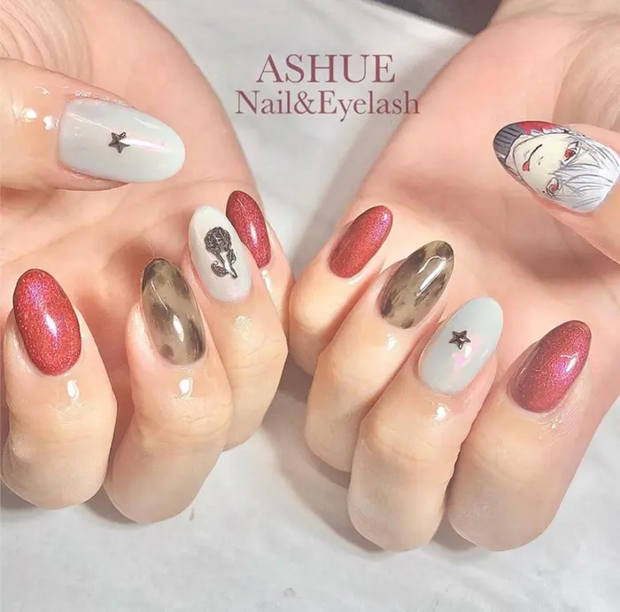 にじさんじ葛葉ネイル Ashue Nail Eyelash所属 Ashue 秋山のネイルデザイン ミニモ