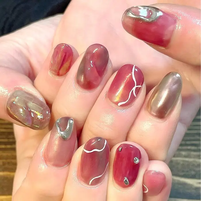 色指定でおまかせ 春ぴんく ありがとうございました ジェルネイル ネイルデザ Blugoma 所属 Blugoma のネイル デザイン ミニモ