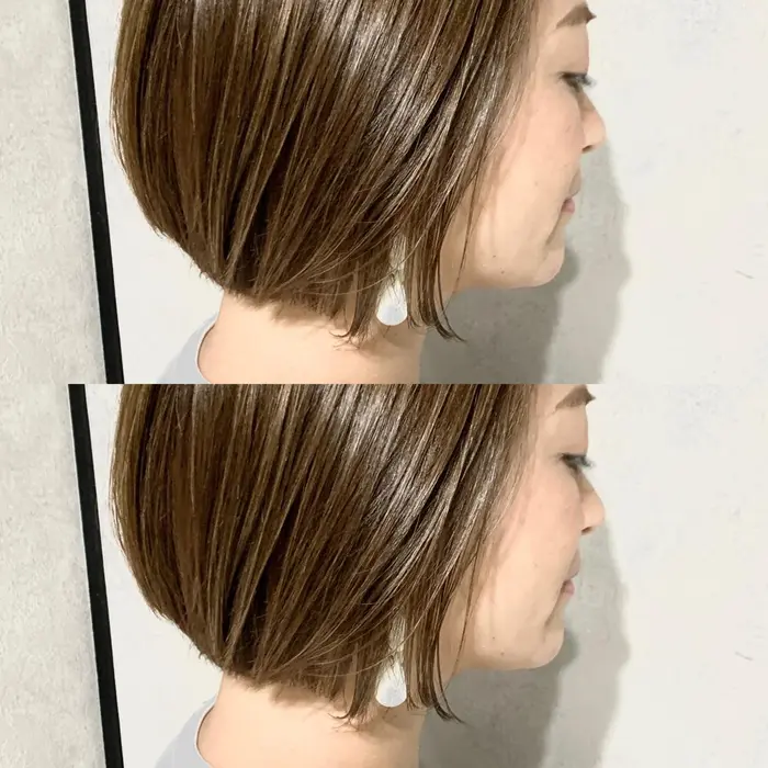 大人ショート美人ボブにハイライトを入れて さらに垢抜けおしゃれhair ハイライトの太さはかな Cecil Hair所属 大人ヘア ハイライト 岡崎勇人のヘアカタログ ミニモ