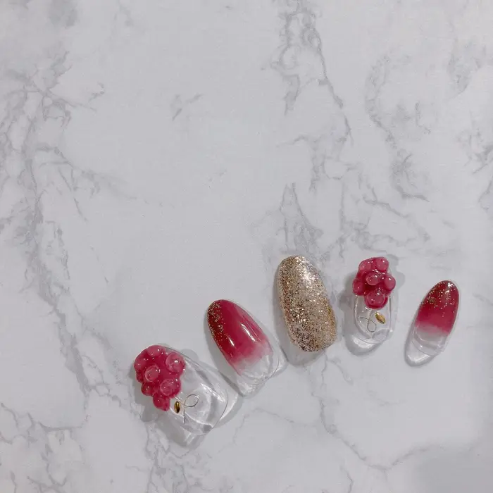 ぶどうネイル フルーツネイル 秋ネイル Nails Cheer所属 Kodama Erisaのネイルデザイン ミニモ