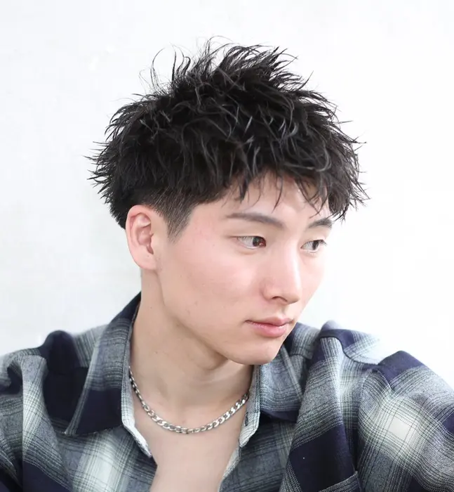 スパイキーショート×ピンパーマ