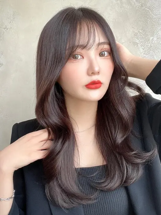 韓国ヘア2way前髪 韓国 韓国ヘア 2way前髪 2wayバング セミロング Afloat Ruvua所属 韓国風ヘア ワンホン神田のヘア カタログ ミニモ