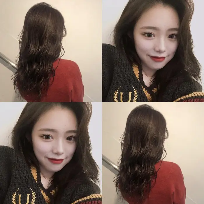 韓国オルチャン風 チョコレートアッシュ ロング Friista所属 顔周り似合わせ髪 質改善shionのヘア カタログ ミニモ