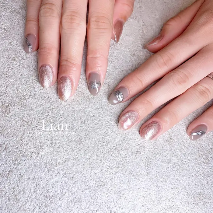 マグネットネイル シンプルネイル ありがとうございました マグネットネイル Nail Salon Lenoa所属 Nailsalon Lenoaのネイルデザイン ミニモ