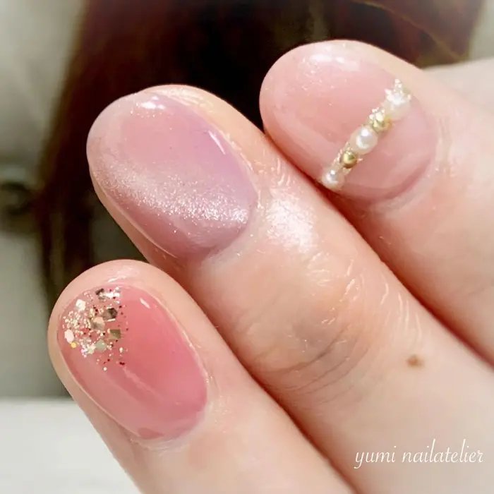 マグネットネイル パールネイル オフィスネイル ユミ ネイルアトリエ所属 ネイリスト Yumiのネイル デザイン ミニモ