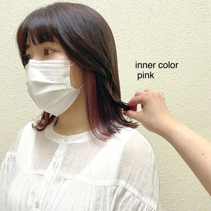 ピンクブラウン インナーカラー インナーピンク ペールピンク Keen立川店所属 スギウラ ユウカのヘアカタログ ミニモ