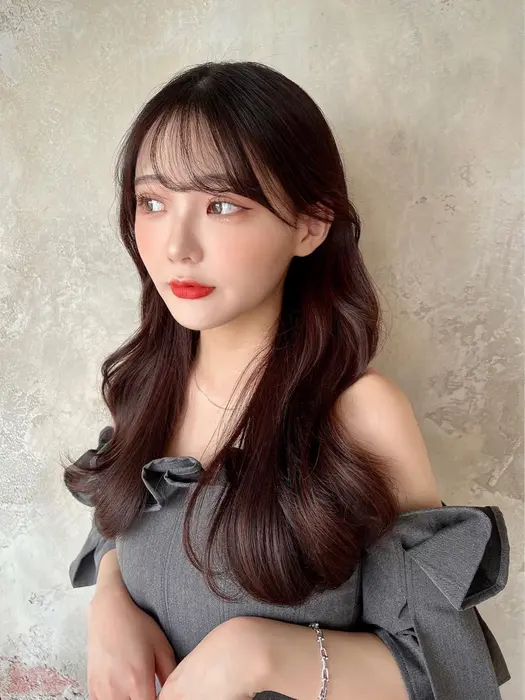 韓国ヘアくびれ巻き 韓国 韓国ヘア 2way前髪 2wayバング セミロング Afloat Ruvua所属 韓国風ヘア ワンホン神田のヘア カタログ ミニモ