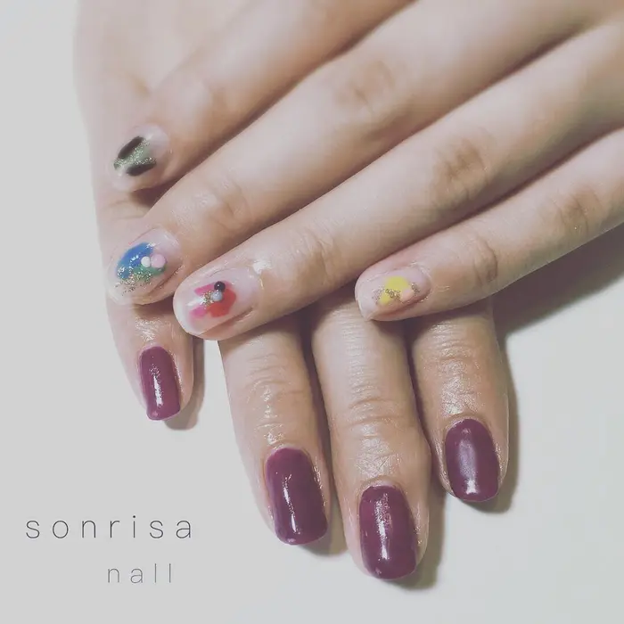お客様 ハンド ジェルネイル オールシーズン 夏 夏ネイル 浴衣 クリア ミ Sonrisa Nail所属 Sonrisa Nailのネイルデザイン ミニモ