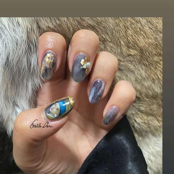 フェルメール 真珠の耳飾りの少女 エトワールドレ 所属 Designer Chihiroのネイルデザイン ミニモ