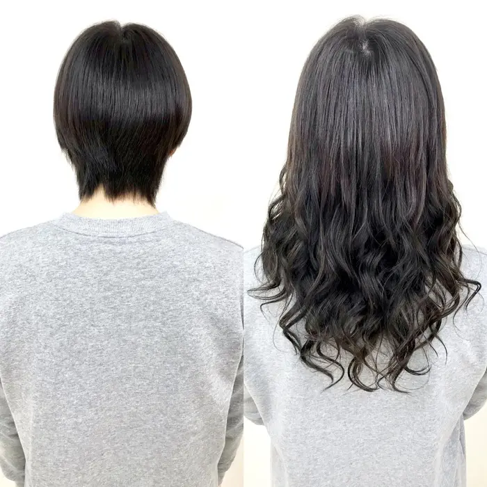 長さ 胸が隠れる長さ シールエクステ90枚 ショートボブの方でもご安心下さい Ar公式ア エクステ カラー専門店あるじゃんすー新宿店 Total Beauty Salon 所属 エクステ カラー専門 あるじゃんすー新宿のヘアカタログ ミニモ