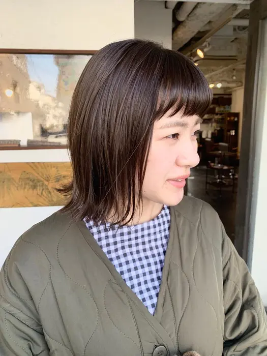 まだまだ人気なパッツンボブ 伸ばしやすい髪型になります Mok 京都北白川店所属 高畠 実希のヘアカタログ ミニモ