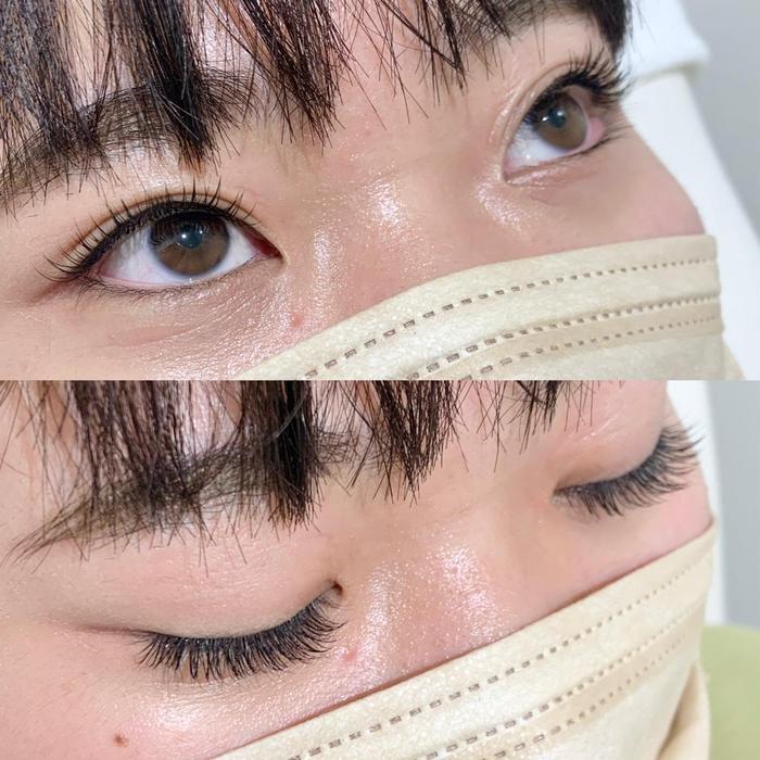 ナチュラルなキュートデザイン 110本仕上げです Ash十日市場所属 岡田 萌々香のマツエクデザイン ミニモ