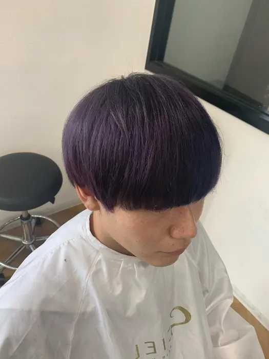 ダブルカラーパープル 丸みマッシュ Ciel天神橋店所属 Ciel 天神橋店のヘアカタログ ミニモ