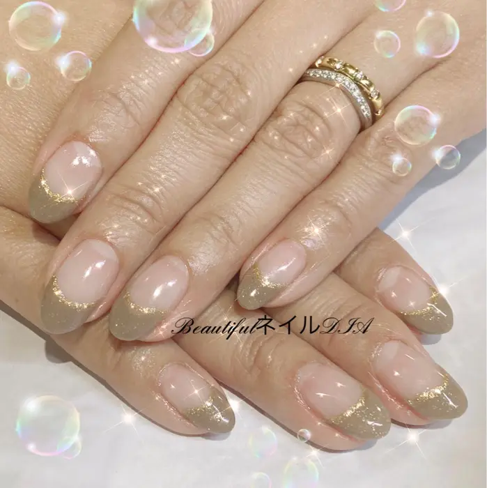 フレンチネイル 高技術本格waterケア 大人の秋冬フレンチスタイル Beautifulネイルdia所属 Yo Ko Oku Tsuのネイル デザイン ミニモ