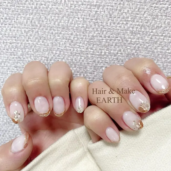 ニュアンスネイル ブライダルネイル 白ネイル Hare Make Earth 入間店所属 石川 あかね のネイルデザイン ミニモ