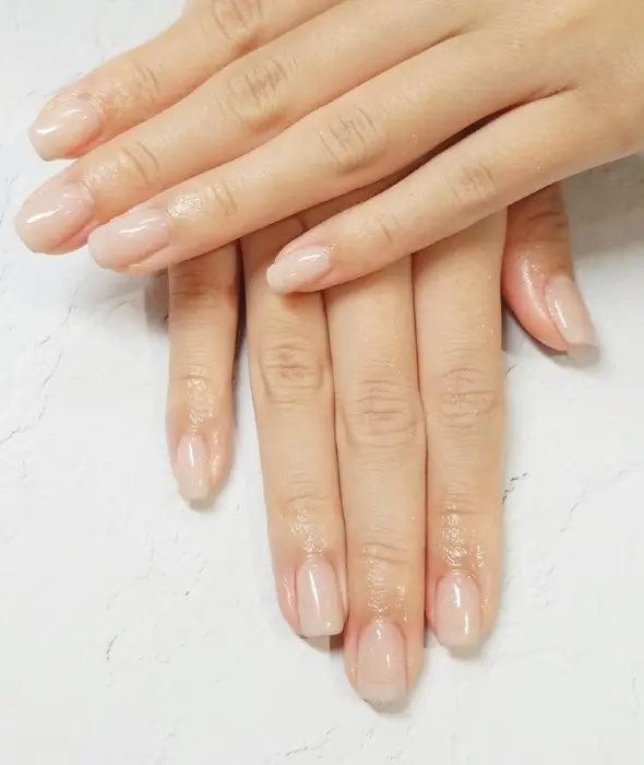 ワンカラーにフレンチ 同系色で合わせて控えめなフレンチに とても素敵です ネイルサロン爪所属 ネイルサロン爪 林のネイルデザイン ミニモ