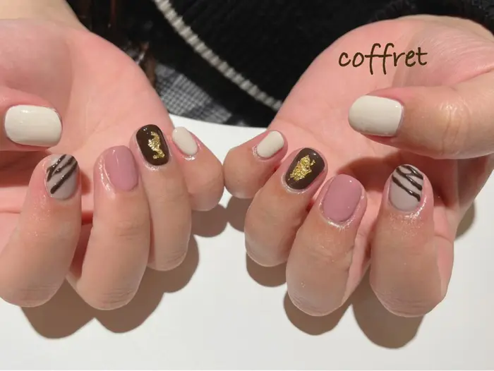 ジェルネイルアート4本コースリピーターのお客様 もうすぐバレンタイン チョコレートネイル ブレスコフレあべの店所属 小山 穂波のネイル デザイン ミニモ ジェルネイルアート4本コースリピーターのお客様 もうすぐバレンタイン チョコレートネイル ブレスコフレあべの店所属 小山 穂波のネイル デザイン ミニモ