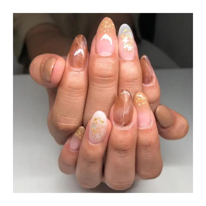 秋ネイル 大理石ネイル 前橋ネイルサロン 前橋自宅ネイルサロン Nailsalon A所属 Nailsalon Aのネイル デザイン ミニモ