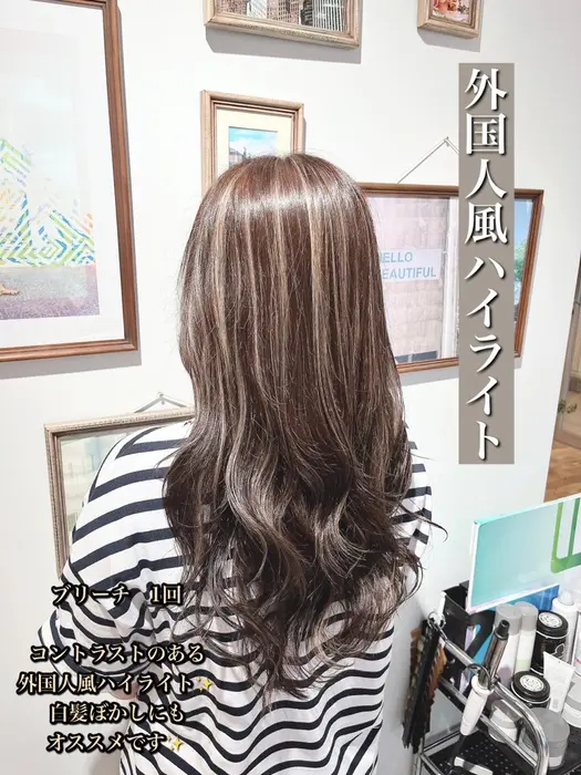 立体感抜群の外国人風ハイライト 白髪ボカシにもオススメです カラーやメニューでお悩みの方はご予 Hair Salon Eight Tamapla所属 外人風カラー渡辺 岳也のヘアカタログ ミニモ
