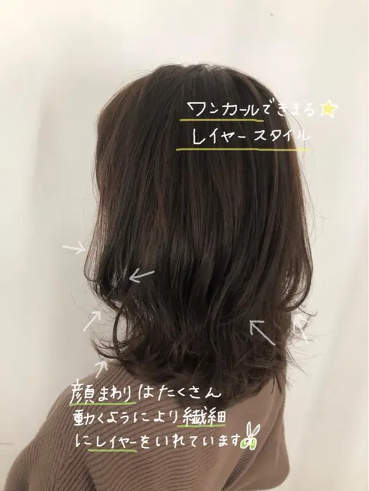 ワンカールできまる ミディアムスタイル レイヤーが入っているのでたっぷり動いて可愛いです And Beautiful所属 アイバ ユウキのヘア カタログ ミニモ