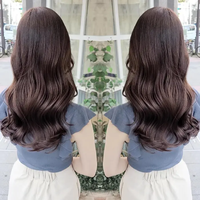 大きめのカールと艶カラーで韓国スタイルをお手軽に 韓国 ヨシンモリ ハイトーンカラー インナー Cherie所属 大内 格のヘア カタログ ミニモ