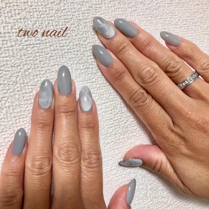 大理石 Gray ネイルサロン 自宅サロン 和歌山市 Wakayama Wakayam Two Nail所属 Two Nailのネイル デザイン ミニモ