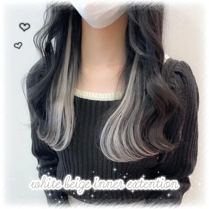 ダークグレー ホワイトベージュ インナーカラーエクステ Euphoria Harajuku所属 女の子の可愛いヘア Momonaのヘアカタログ ミニモ