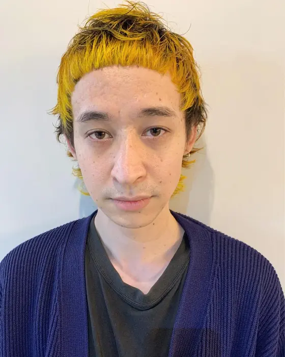 メンズのデザインカラーイエローをのせました Dorothy渋谷所属 Dorothy Mihoのヘアカタログ ミニモ