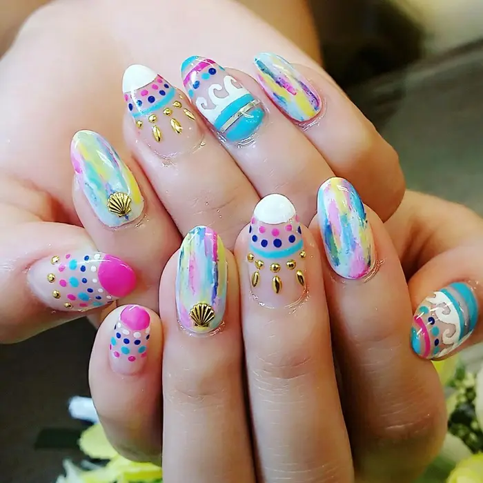 沖縄仕様のリゾートネイル Rc Nail所属 Rc Nailのネイルデザイン ミニモ