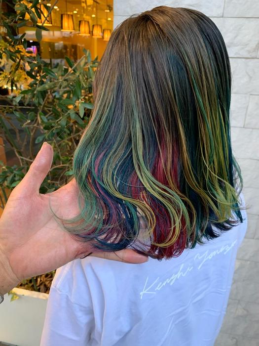 レインボーグラデーション Earth一宮店所属 ブリーチカラー専門家 Earth 井澤のヘアカタログ ミニモ
