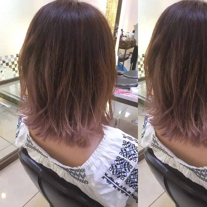 ハイライト ハイライトグラデーション パールピンクブラウン 春カラー Face 磯子所属 丸みショート タヅメシュンヤのヘアカタログ ミニモ
