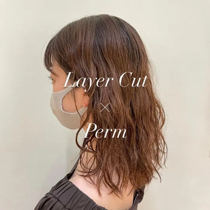 ミディアムレイヤー パーマ Tricca所属 掛札 瑞希のヘアカタログ ミニモ