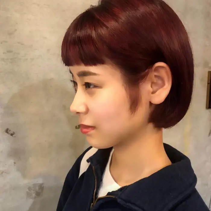 一度ブリーチしてからボルドーピンクを被せてるので 色落ちも可愛くなります 秋カラーです Attic所属 Asukaのヘア カタログ ミニモ